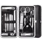 Ingrijire personala si Cosmetice - Manichiura si pedichiura - Truse manichiura si pedichiura - Trusă de manichiură și pedichiură, profesională - 16 piese, Oțel inoxidabil, husă PU elegantă - Infinity.ro