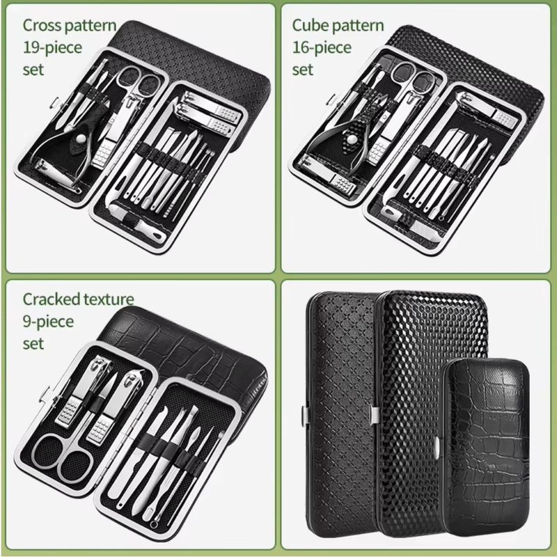 Ingrijire personala si Cosmetice - Manichiura si pedichiura - Truse manichiura si pedichiura - Trusă de manichiură și pedichiură, profesională - 16 piese, Oțel inoxidabil, husă PU elegantă - Infinity.ro