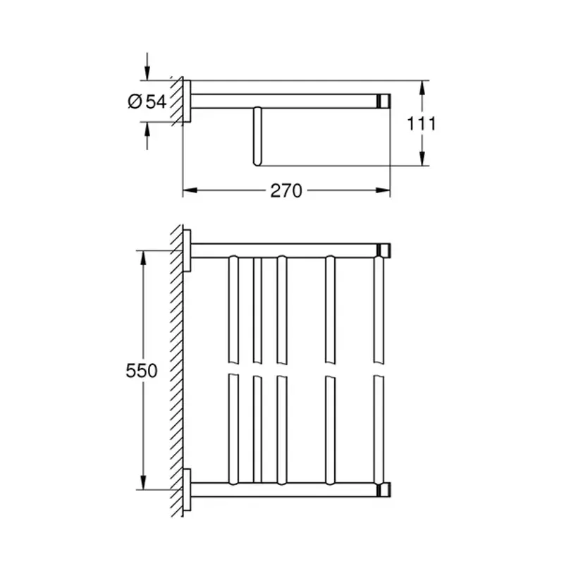Casa si Gradina - Sanitare - Cazi si cabine de dus - Accesorii cada - Bara portprosop cu suport Grohe Essentials 60 cm crom lucios - Infinity.ro
