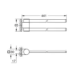 Casa si Gradina - Sanitare - Cazi si cabine de dus - Accesorii cada - Bara dubla portprosop Grohe Selection 44 cm negru mat Phantom Black - Infinity.ro