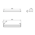 Casa si Gradina - Sanitare - Cazi si cabine de dus - Accesorii cada - Bara dubla portprosop Ideal Standard Atelier Conca 60 cm crom lucios - Infinity.ro