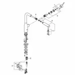 Casa si Gradina - Sanitare - Chiuveta bucatarie si accesorii - Baterii bucatarie - Baterie bucatarie cu dus extractabil Grohe Essence inalta crom lucios - Infinity.ro