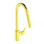 Casa si Gradina - Sanitare - Chiuveta bucatarie si accesorii - Baterii bucatarie - Baterie bucatarie cu dus extactibil Ideal Standard Gusto 235 auriu periat 1 tip de jet - Infinity.ro