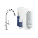Casa si Gradina - Sanitare - Chiuveta bucatarie si accesorii - Baterii bucatarie - Baterie bucatarie Grohe Blue Home crom pipa tip C si Starter Kit - Infinity.ro