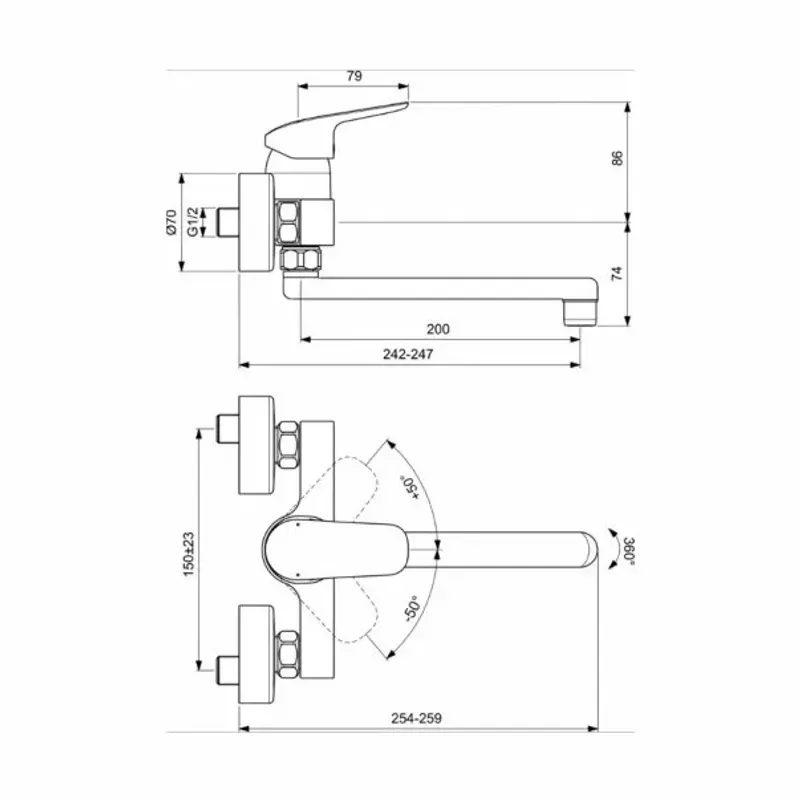 Casa si Gradina - Sanitare - Chiuveta bucatarie si accesorii - Baterii bucatarie - Baterie bucatarie Ideal Standard Ceraflex cu prindere in perete - Infinity.ro