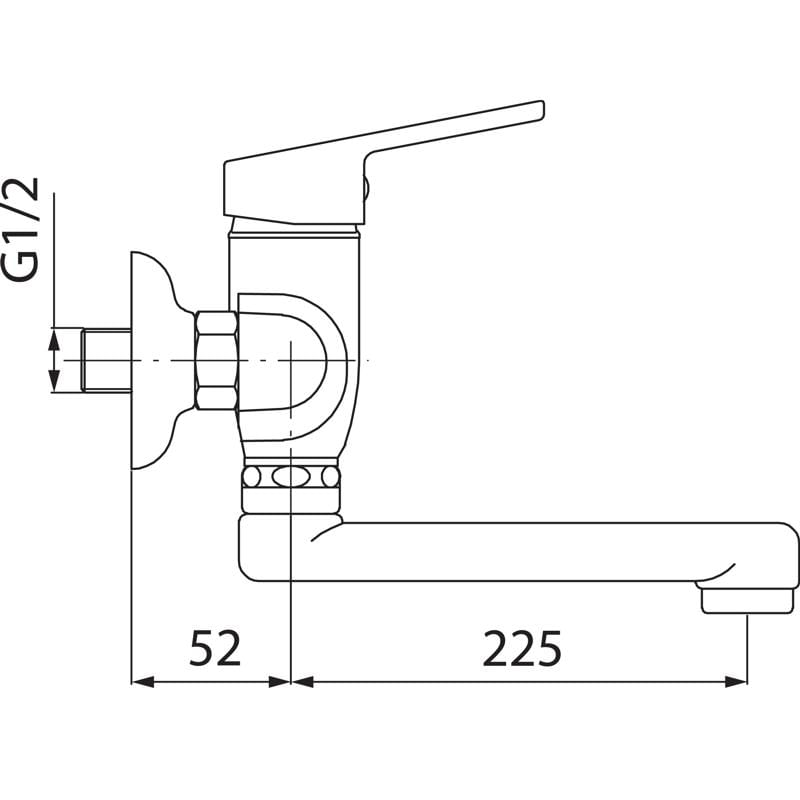 Casa si Gradina - Sanitare - Chiuveta bucatarie si accesorii - Baterii bucatarie - Baterie bucatarie, Ferro, Smile, montaj perete, crom - Infinity.ro