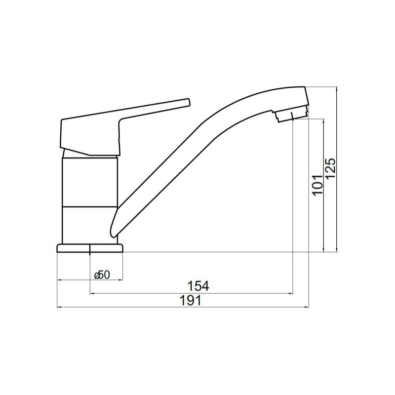 Casa si Gradina - Sanitare - Chiuveta bucatarie si accesorii - Baterii bucatarie - Baterie bucatarie, Ferro, Titania Iris New, pipa medie, crom - Infinity.ro