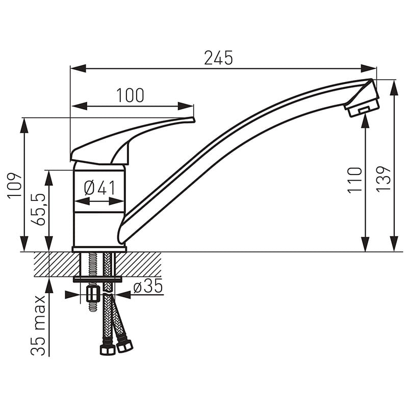 Casa si Gradina - Sanitare - Chiuveta bucatarie si accesorii - Baterii bucatarie - Baterie de bucatarie, Ferro, Basic, crom - Infinity.ro