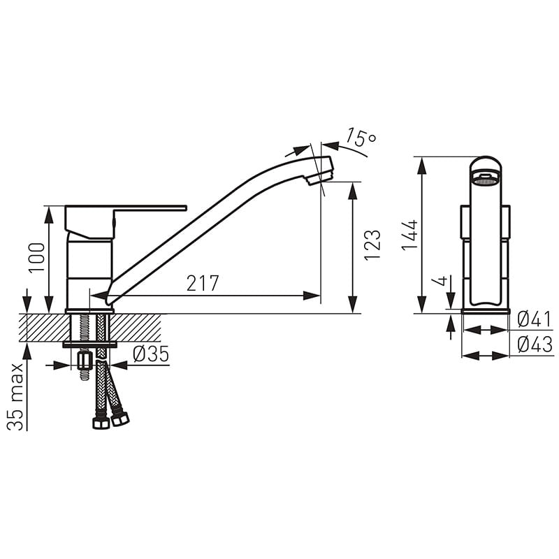 Casa si Gradina - Sanitare - Chiuveta bucatarie si accesorii - Baterii bucatarie - Baterie de bucatarie, Ferro, Savio, crom - Infinity.ro