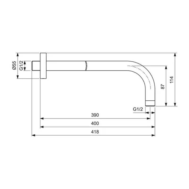 Casa si Gradina - Sanitare - Cazi si cabine de dus - Coloane si seturi de dus - Brat de dus Ideal Standard IdealRain 40 cm rose mat - Infinity.ro