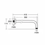 Casa si Gradina - Sanitare - Cazi si cabine de dus - Coloane si seturi de dus - Brat de dus Ideal Standard IdealRain 400 mm - Infinity.ro