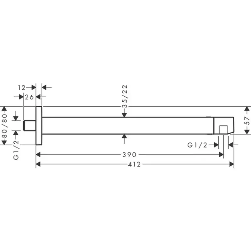 Casa si Gradina - Sanitare - Cazi si cabine de dus - Coloane si seturi de dus - Brat de dus Hansgrohe E 39 cm - Infinity.ro