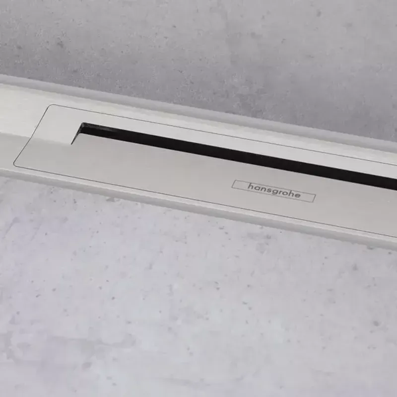Casa si Gradina - Constructii - Materiale constructii - Sisteme de scurgere - Capac pentru rigola de dus Hansgrohe RainDrain Flex 80 cm ajustabila inox periat - Infinity.ro