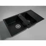 Casa si Gradina - Sanitare - Chiuveta bucatarie si accesorii - Chiuvete bucatarie - Chiuveta compozit Ferro Mezzo II reversibila 78x48 cm grafit 2 cuve - Infinity.ro