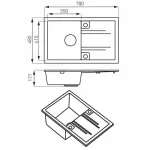 Casa si Gradina - Sanitare - Chiuveta bucatarie si accesorii - Chiuvete bucatarie - Chiuveta compozit Ferro Mezzo II granit 78x48 bej nisip - Infinity.ro