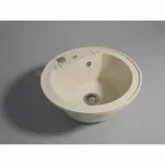 Casa si Gradina - Sanitare - Chiuveta bucatarie si accesorii - Chiuvete bucatarie - Chiuveta compozit Ferro Mezzo II rotunda 51 cm bej nisip - Infinity.ro
