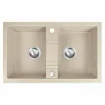 Casa si Gradina - Sanitare - Chiuveta bucatarie si accesorii - Chiuvete bucatarie - Chiuveta compozit Ferro Mezzo II granit 78x48 cm bej nisip - Infinity.ro