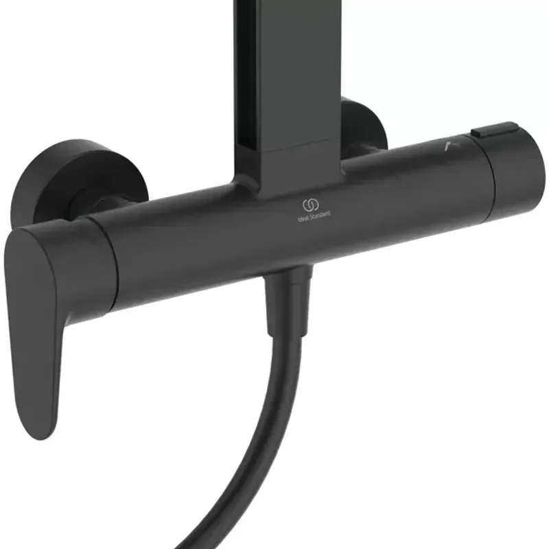 Casa si Gradina - Sanitare - Cazi si cabine de dus - Coloane si seturi de dus - Coloana de dus cu baterie monocomanda negru mat Ideal Standard Alu+ - Infinity.ro