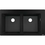 Casa si Gradina - Sanitare - Chiuveta bucatarie si accesorii - Chiuvete bucatarie - Chiuveta compozit Hansgrohe S51 SilicaTec negru grafit 88x51 cm - Infinity.ro