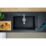 Casa si Gradina - Sanitare - Chiuveta bucatarie si accesorii - Chiuvete bucatarie - Chiuveta compozit Hansgrohe S51 SilicaTec negru grafit 77x51 cm - Infinity.ro