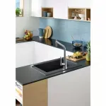 Casa si Gradina - Sanitare - Chiuveta bucatarie si accesorii - Chiuvete bucatarie - Chiuveta compozit Hansgrohe S51 SilicaTec negru grafit 77x51 cm - Infinity.ro