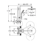Casa si Gradina - Sanitare - Cazi si cabine de dus - Coloane si seturi de dus - Coloana de dus cu baterie termostatata Grohe Euphoria 260 - Infinity.ro