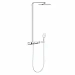 Casa si Gradina - Sanitare - Cazi si cabine de dus - Coloane si seturi de dus - Coloana de dus cu baterie termostatata crom - alb Grohe RainShower System SmartControl 360 Mono - Infinity.ro