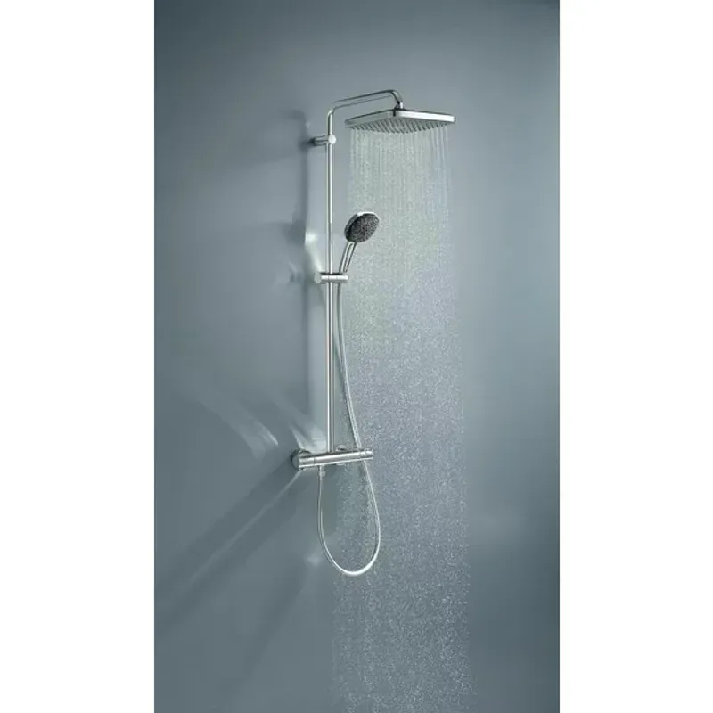 Casa si Gradina - Sanitare - Cazi si cabine de dus - Coloane si seturi de dus - Coloana de dus cu baterie termostatata Grohe Vitalio Start Cube 250 crom lucios - Infinity.ro