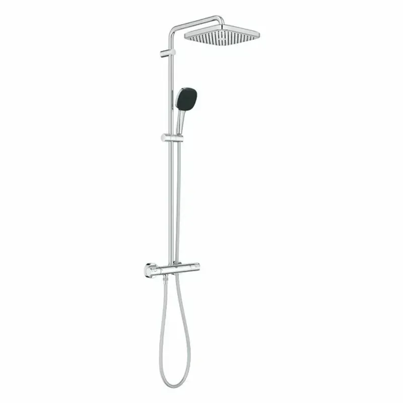 Casa si Gradina - Sanitare - Cazi si cabine de dus - Coloane si seturi de dus - Coloana de dus cu baterie termostatata Grohe Vitalio Start Cube 250 crom lucios - Infinity.ro