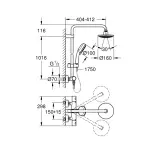 Casa si Gradina - Sanitare - Cazi si cabine de dus - Coloane si seturi de dus - Coloana de dus cu baterie termostatata Grohe Tempesta Cosmopolitan 160 - Infinity.ro