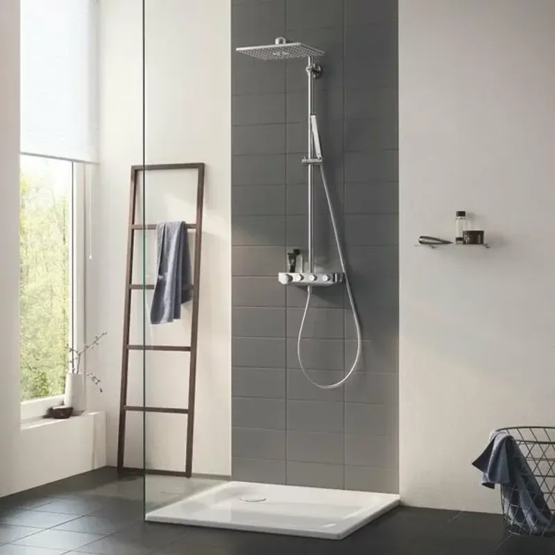 Casa si Gradina - Sanitare - Cazi si cabine de dus - Coloane si seturi de dus - Coloana de dus cu baterie termostatata Grohe Euphoria 310 Cube Duo cu 1 functie - Infinity.ro