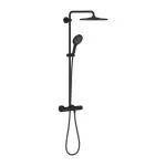 Casa si Gradina - Sanitare - Cazi si cabine de dus - Coloane si seturi de dus - Coloana de dus cu baterie termostatata negru mat Grohe RainShower - Infinity.ro