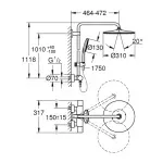 Casa si Gradina - Sanitare - Cazi si cabine de dus - Coloane si seturi de dus - Coloana de dus cu baterie termostatata negru mat Grohe RainShower - Infinity.ro