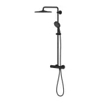 Casa si Gradina - Sanitare - Cazi si cabine de dus - Coloane si seturi de dus - Coloana de dus cu baterie termostatata negru mat Grohe RainShower - Infinity.ro