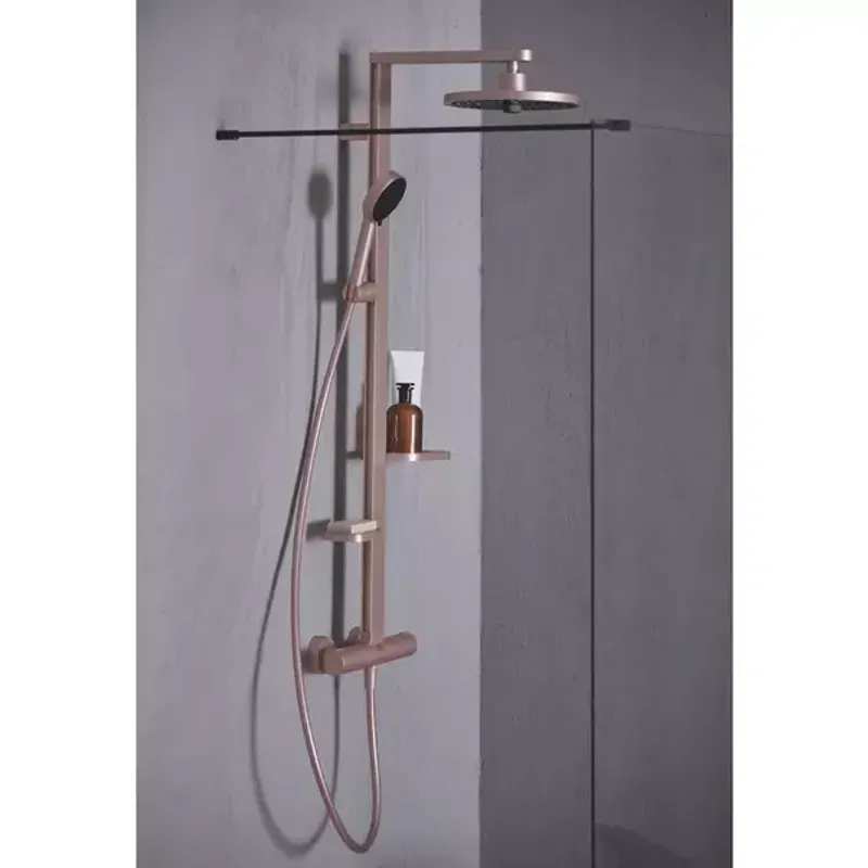 Casa si Gradina - Sanitare - Cazi si cabine de dus - Coloane si seturi de dus - Coloana de dus cu baterie termostatata rose mat Ideal Standard Alu+ - Infinity.ro