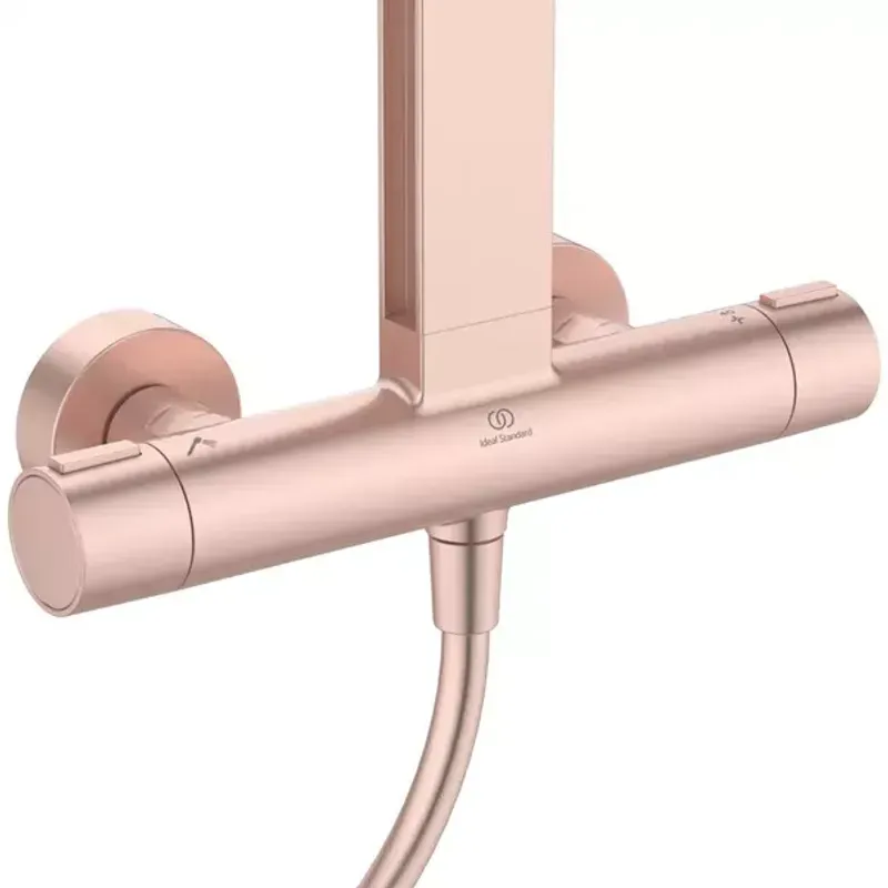 Casa si Gradina - Sanitare - Cazi si cabine de dus - Coloane si seturi de dus - Coloana de dus cu baterie termostatata rose mat Ideal Standard Alu+ - Infinity.ro