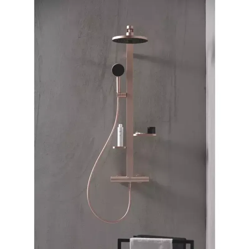 Casa si Gradina - Sanitare - Cazi si cabine de dus - Coloane si seturi de dus - Coloana de dus cu baterie termostatata rose mat Ideal Standard Alu+ - Infinity.ro