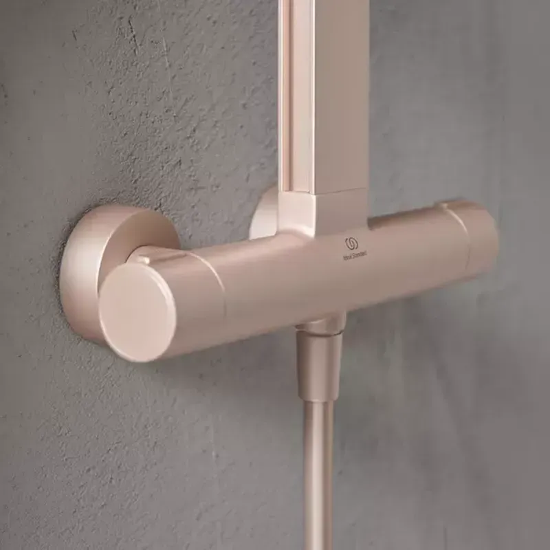 Casa si Gradina - Sanitare - Cazi si cabine de dus - Coloane si seturi de dus - Coloana de dus cu baterie termostatata rose mat Ideal Standard Alu+ - Infinity.ro