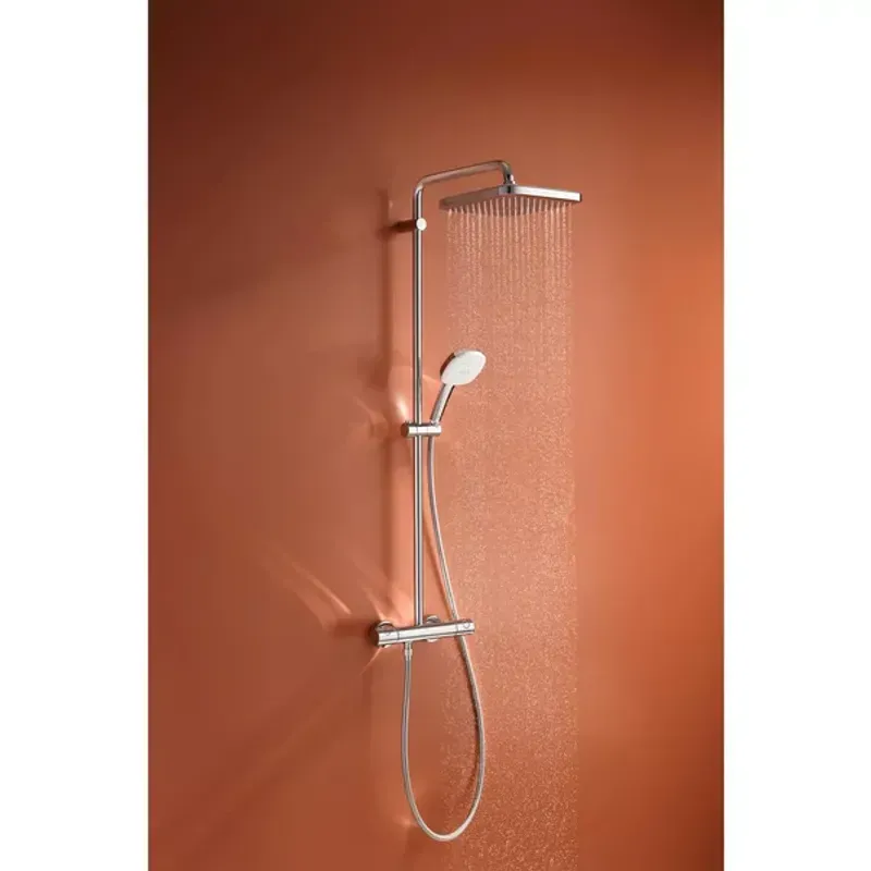 Casa si Gradina - Sanitare - Cazi si cabine de dus - Coloane si seturi de dus - Coloana de dus Grohe Tempesta 250 Cube cu baterie termostatata crom lucios - Infinity.ro