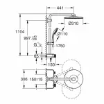 Casa si Gradina - Sanitare - Cazi si cabine de dus - Coloane si seturi de dus - Coloana de dus cu termostat negru mat Grohe Euphoria SmartControl 310 Duo - Infinity.ro