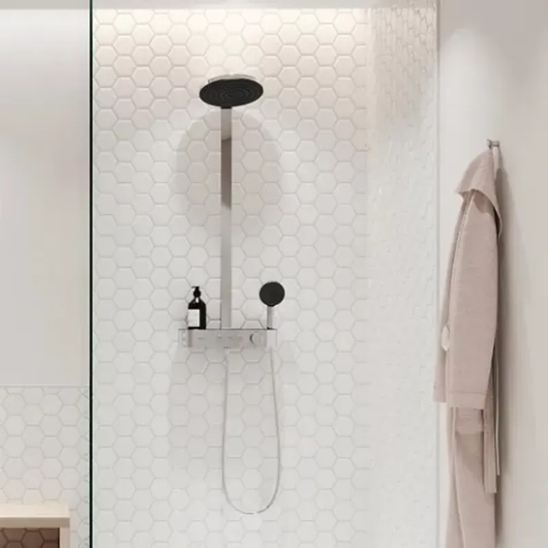 Casa si Gradina - Sanitare - Cazi si cabine de dus - Coloane si seturi de dus - Coloana de dus Hansgrohe Pulsify S 260 crom cu termostat ShowerTablet Select 400 - Infinity.ro