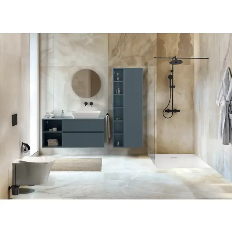 Casa si Gradina - Sanitare - Cazi si cabine de dus - Coloane si seturi de dus - Coloana de dus termostatata negru mat Ideal Standard Ceratherm T25+ - Infinity.ro
