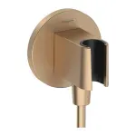 Casa si Gradina - Sanitare - Cazi si cabine de dus - Coloane si seturi de dus - Cot conector dus Hansgrohe Fixfit S cu suport para bronz periat - Infinity.ro