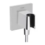 Casa si Gradina - Sanitare - Cazi si cabine de dus - Coloane si seturi de dus - Cot conector dus cu suport para Hansgrohe Fixfit E crom lucios - Infinity.ro