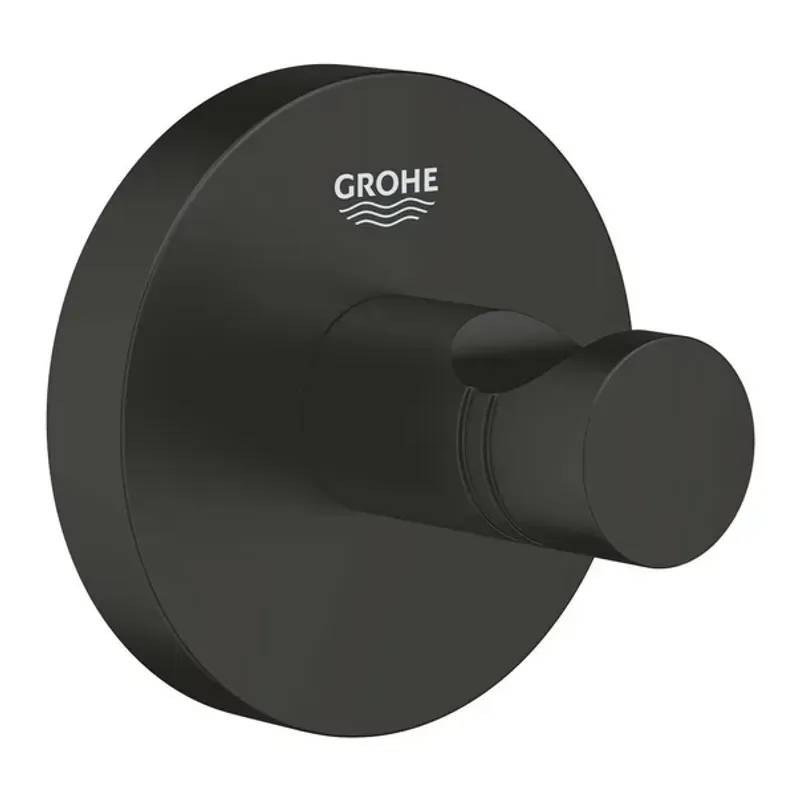 Casa si Gradina - Sanitare - Suporturi si accesorii baie - Suporturi baie - Cuier negru mat Grohe Essentials - Infinity.ro