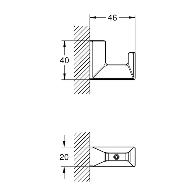 Casa si Gradina - Sanitare - Cazi si cabine de dus - Accesorii cada - Cuier simplu Grohe Selection Cube crom lucios - Infinity.ro