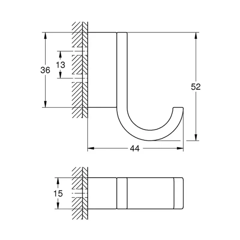 Casa si Gradina - Sanitare - Cazi si cabine de dus - Accesorii cada - Cuier Grohe Selection negru mat Phantom Black - Infinity.ro