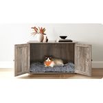 Casa si Gradina - Mobilier - Comode si corpuri - Comode - FEANDREA Cusca pentru pisici tip comoda, cu usi si perete despartitor, 80x53x50cm, gri - Infinity.ro