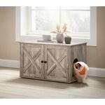 Casa si Gradina - Mobilier - Comode si corpuri - Comode - FEANDREA Cusca pentru pisici tip comoda, cu usi si perete despartitor, 80x53x50cm, gri - Infinity.ro