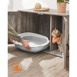 Casa si Gradina - Mobilier - Comode si corpuri - Comode - FEANDREA Cusca pentru pisici tip comoda, cu usi si perete despartitor, 80x53x50cm, gri - Infinity.ro